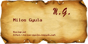 Milos Gyula névjegykártya